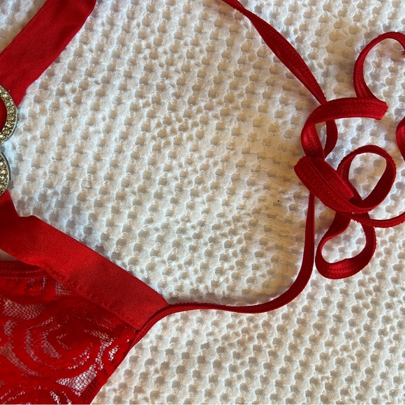Dreamgirl Red Lace Top with Heart - Picture 8 of 9